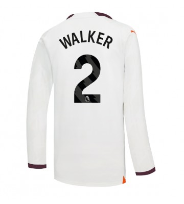 Manchester City Kyle Walker #2 Udebanetrøje 2023-24 Lange ærmer
